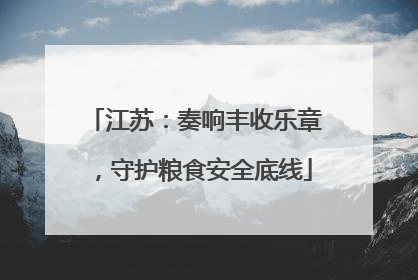江苏：奏响丰收乐章，守护粮食安全底线