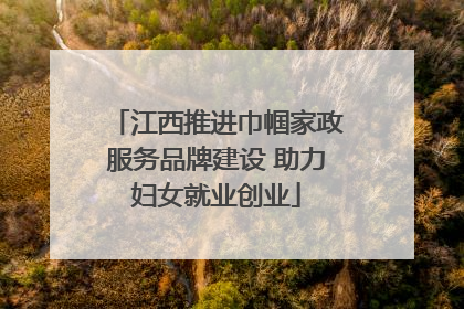 江西推进巾帼家政服务品牌建设 助力妇女就业创业