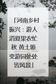 河南乡村振兴：游人消夏果农忙秋 黄土塬变游园处处皆风景