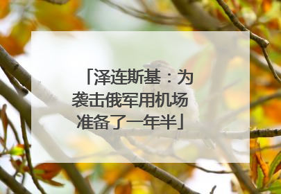 泽连斯基：为袭击俄军用机场准备了一年半