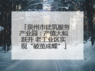 泉州市建筑服务产业园：产值大幅跃升 老工业区实现“破茧成蝶”