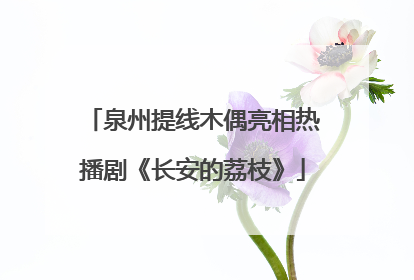 泉州提线木偶亮相热播剧《长安的荔枝》