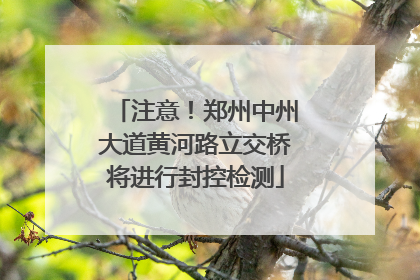 注意！郑州中州大道黄河路立交桥将进行封控检测