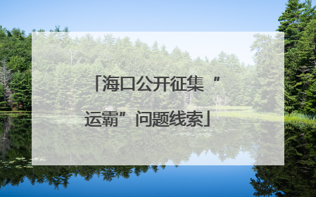 海口公开征集“运霸”问题线索