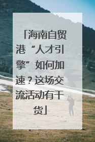 海南自贸港“人才引擎”如何加速？这场交流活动有干货