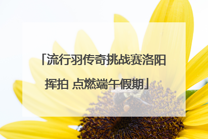 流行羽传奇挑战赛洛阳挥拍 点燃端午假期