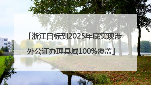 浙江目标到2025年底实现涉外公证办理县域100%覆盖