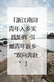 浙江南浔青年入乡实践矩阵 引燃青年返乡“双向奔赴”