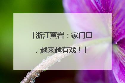 浙江黄岩：家门口，越来越有戏！