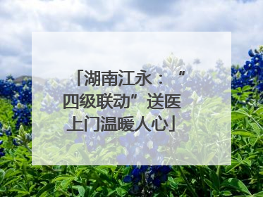 湖南江永：“四级联动”送医上门温暖人心