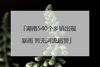 湖南540个乡镇出现暴雨 暂无河流超警