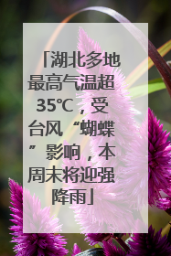 湖北多地最高气温超35℃，受台风“蝴蝶”影响，本周末将迎强降雨