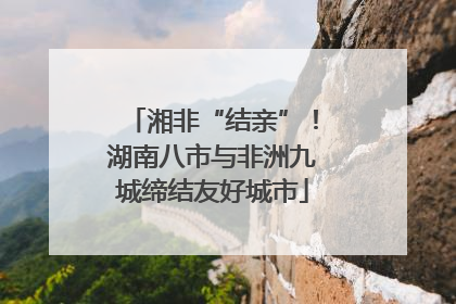 湘非“结亲”！湖南八市与非洲九城缔结友好城市