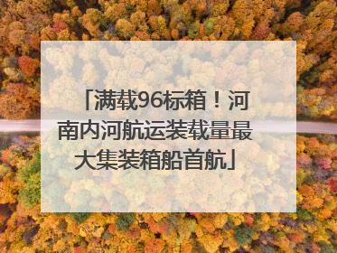 满载96标箱！河南内河航运装载量最大集装箱船首航