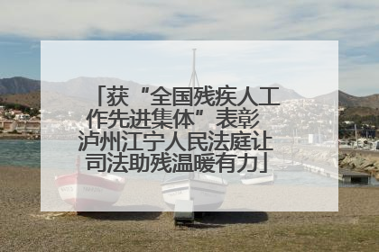 获“全国残疾人工作先进集体”表彰 泸州江宁人民法庭让司法助残温暖有力