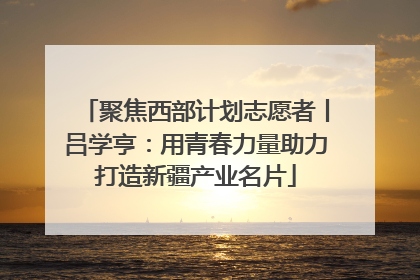 聚焦西部计划志愿者丨吕学亨：用青春力量助力打造新疆产业名片