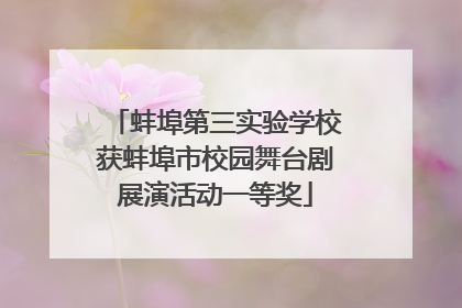 蚌埠第三实验学校获蚌埠市校园舞台剧展演活动一等奖