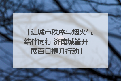 让城市秩序与烟火气结伴同行 济南城管开展百日提升行动