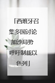 西班牙召集多国讨论加沙局势 呼吁制裁以色列