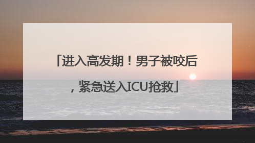 进入高发期！男子被咬后，紧急送入ICU抢救