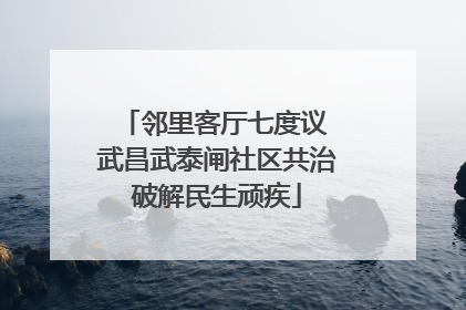 邻里客厅七度议 武昌武泰闸社区共治破解民生顽疾