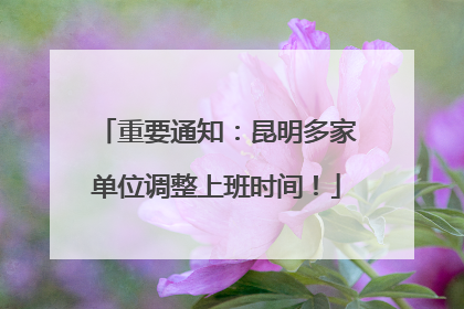 重要通知：昆明多家单位调整上班时间！