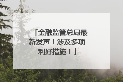 金融监管总局最新发声！涉及多项利好措施！