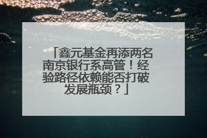 鑫元基金再添两名南京银行系高管！经验路径依赖能否打破发展瓶颈？