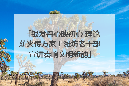 银发丹心映初心 理论薪火传万家！潍坊老干部宣讲奏响文明新韵