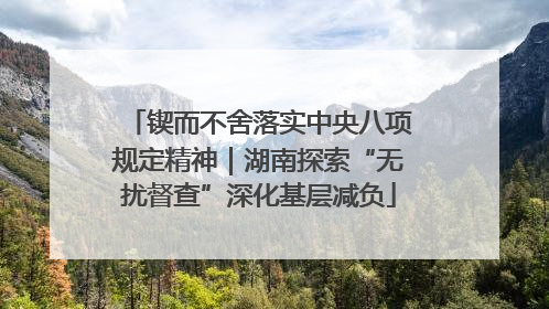锲而不舍落实中央八项规定精神｜湖南探索“无扰督查”深化基层减负