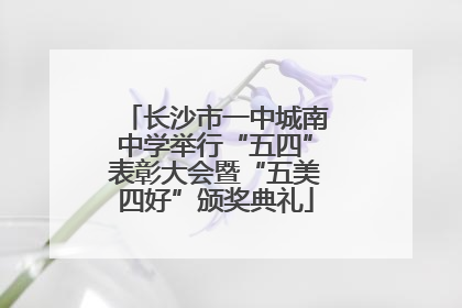 长沙市一中城南中学举行“五四”表彰大会暨“五美四好”颁奖典礼