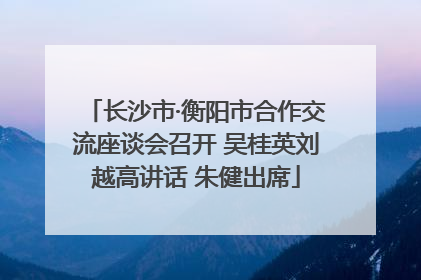 长沙市·衡阳市合作交流座谈会召开 吴桂英刘越高讲话 朱健出席