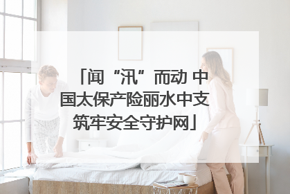 闻“汛”而动 中国太保产险丽水中支筑牢安全守护网