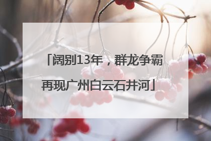 阔别13年，群龙争霸再现广州白云石井河