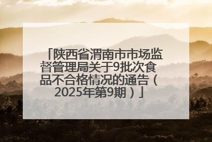 陕西省渭南市市场监督管理局关于9批次食品不合格情况的通告（2025年第9期）