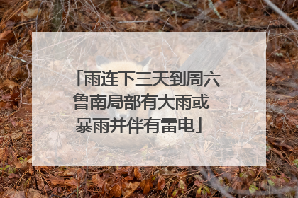 雨连下三天到周六 鲁南局部有大雨或暴雨并伴有雷电