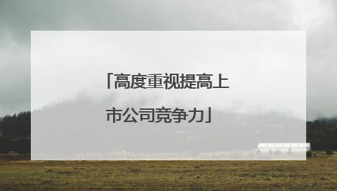 高度重视提高上市公司竞争力