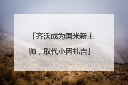 齐沃成为国米新主帅，取代小因扎吉