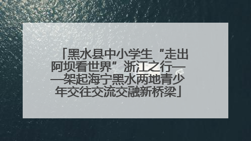 黑水县中小学生“走出阿坝看世界”浙江之行——架起海宁黑水两地青少年交往交流交融新桥梁