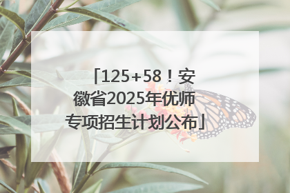 125+58！安徽省2025年优师专项招生计划公布