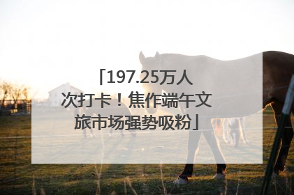 197.25万人次打卡！焦作端午文旅市场强势吸粉