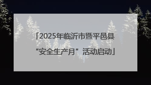 2025年临沂市暨平邑县“安全生产月”活动启动