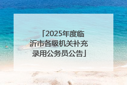 2025年度临沂市各级机关补充录用公务员公告