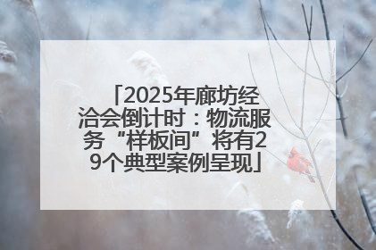 2025年廊坊经洽会倒计时：物流服务“样板间”将有29个典型案例呈现