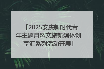 2025安庆新时代青年主题月暨文旅新媒体创享汇系列活动开展